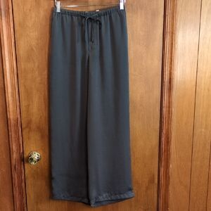 Vince Satin Lounge Pants In Charcoal Size S